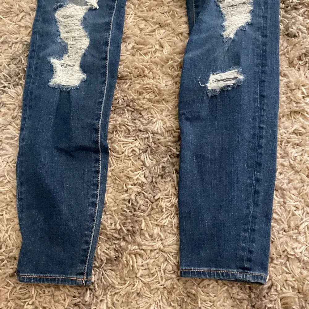 American Eagle Next Level Stretch Distressed Skinny Jeans Blue Size 0 Regular